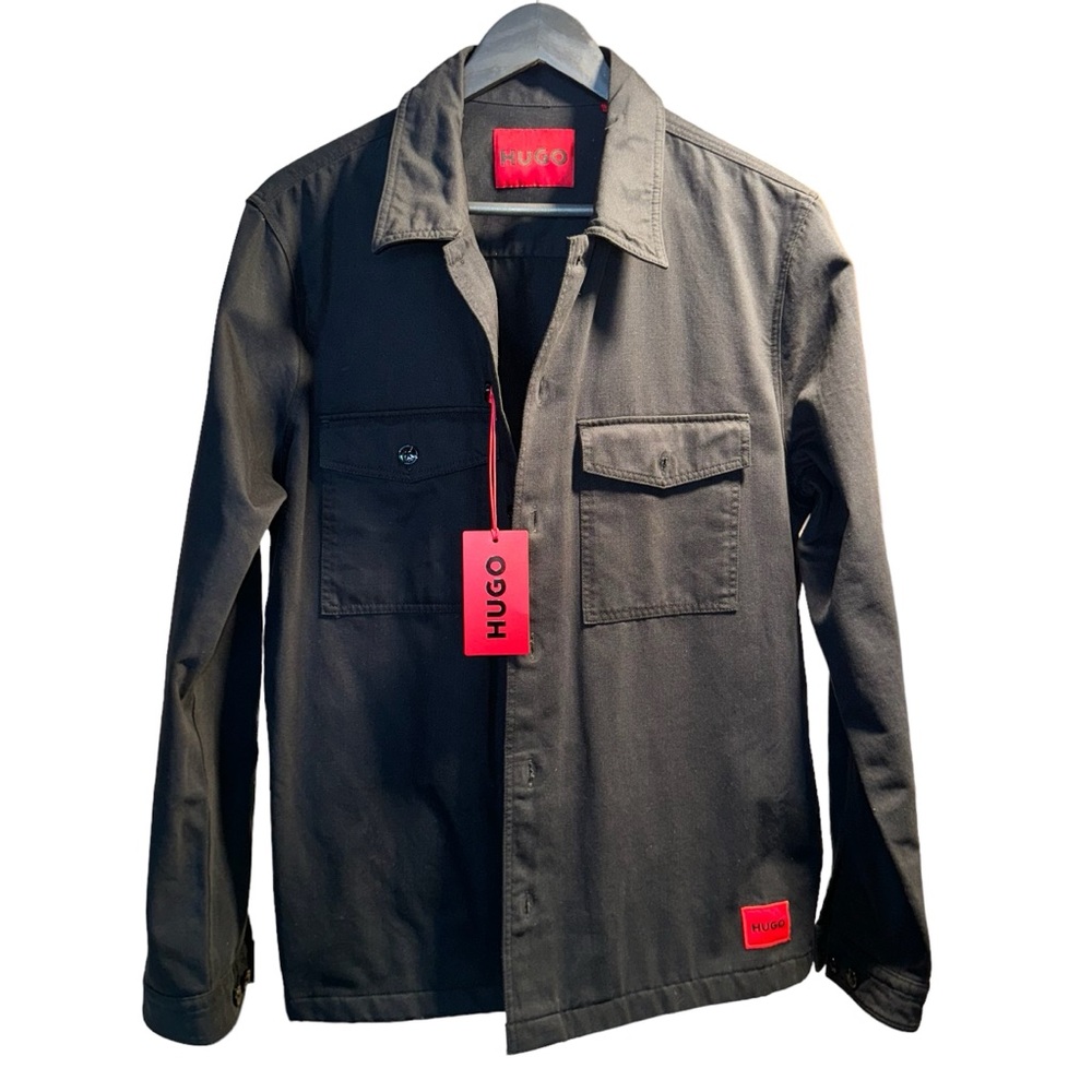 Hugo oversized shirt / jacket with logo patch  SZ M